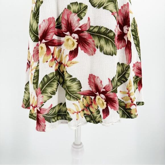 SHOW ME YOUR MUMU Tropical Aloha Blooms Halter Dress Size Medium Hawaiian Beach - Picture 6 of 10